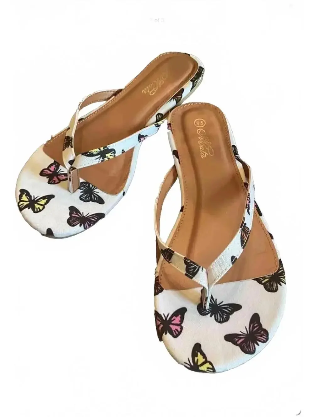 Multicolor Butterfly Flat Summer Sandals 6